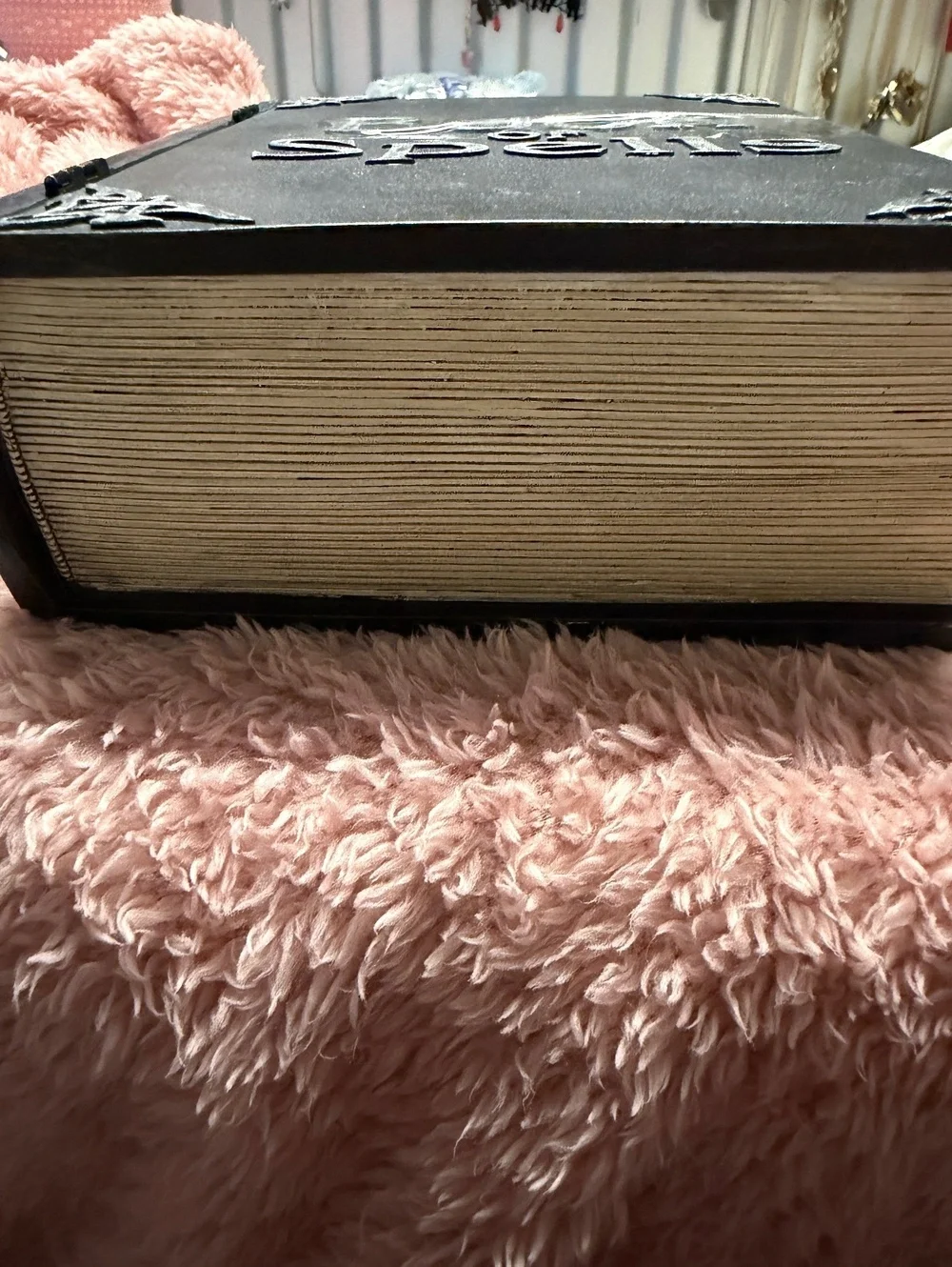 Book of Spells Gothic Witchcraft Faux Book Hidden Storage Box Celtic Spider